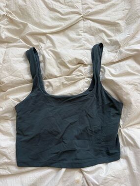 Athleta Slate Blue Square Neck Crop Tank